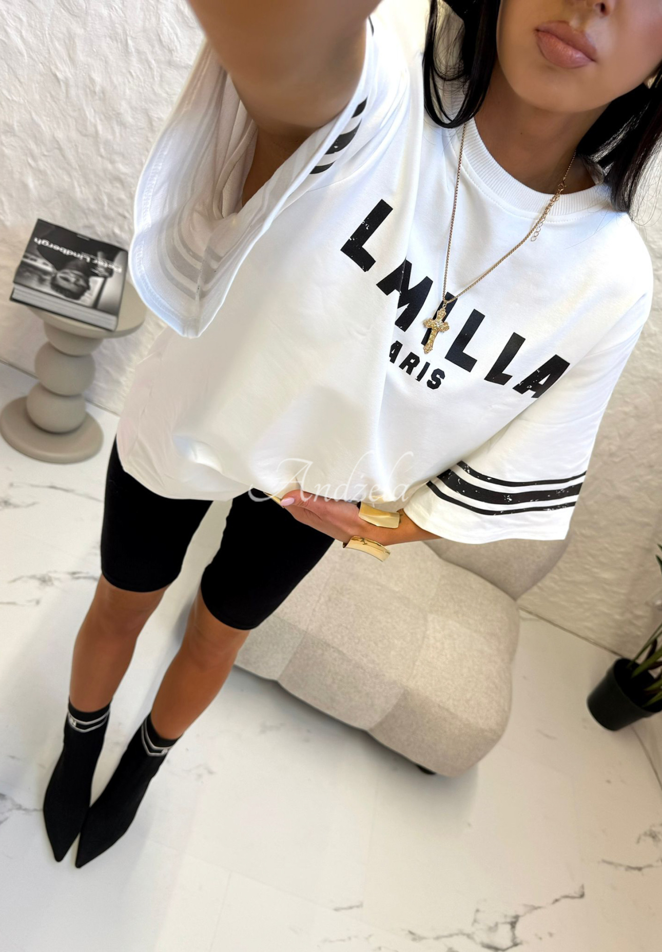 T-Shirt mit Print La Milla Love Paris Weiß