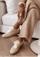 zamszowe Stiefel z kokardką Sweet & Pearly Beige