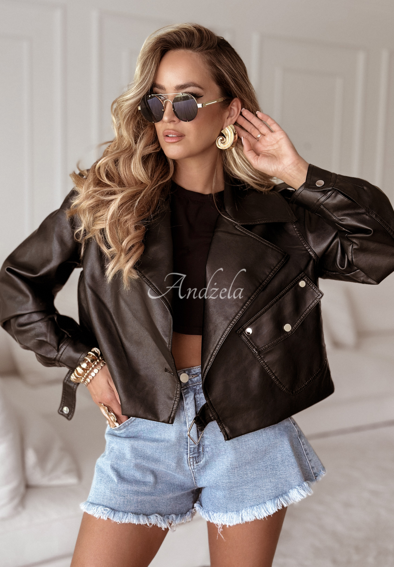 Bikerjacke Your Words Schwarz
