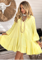 Muślinowa Kleid z falbankami Hello Summer Bananengelb