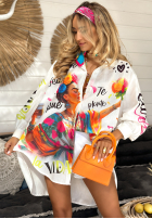 Asymetryczna koszula we wzory Te Plante biała