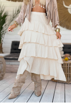 Rock maxi z falbankami Every Twirl Beige