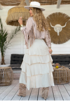 Rock maxi z falbankami Every Twirl Beige