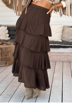 Rock maxi z falbankami Every Twirl Schokoladenbraun