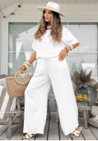 Set T-Shirt i Hose wide leg Wind Whispers Weiß