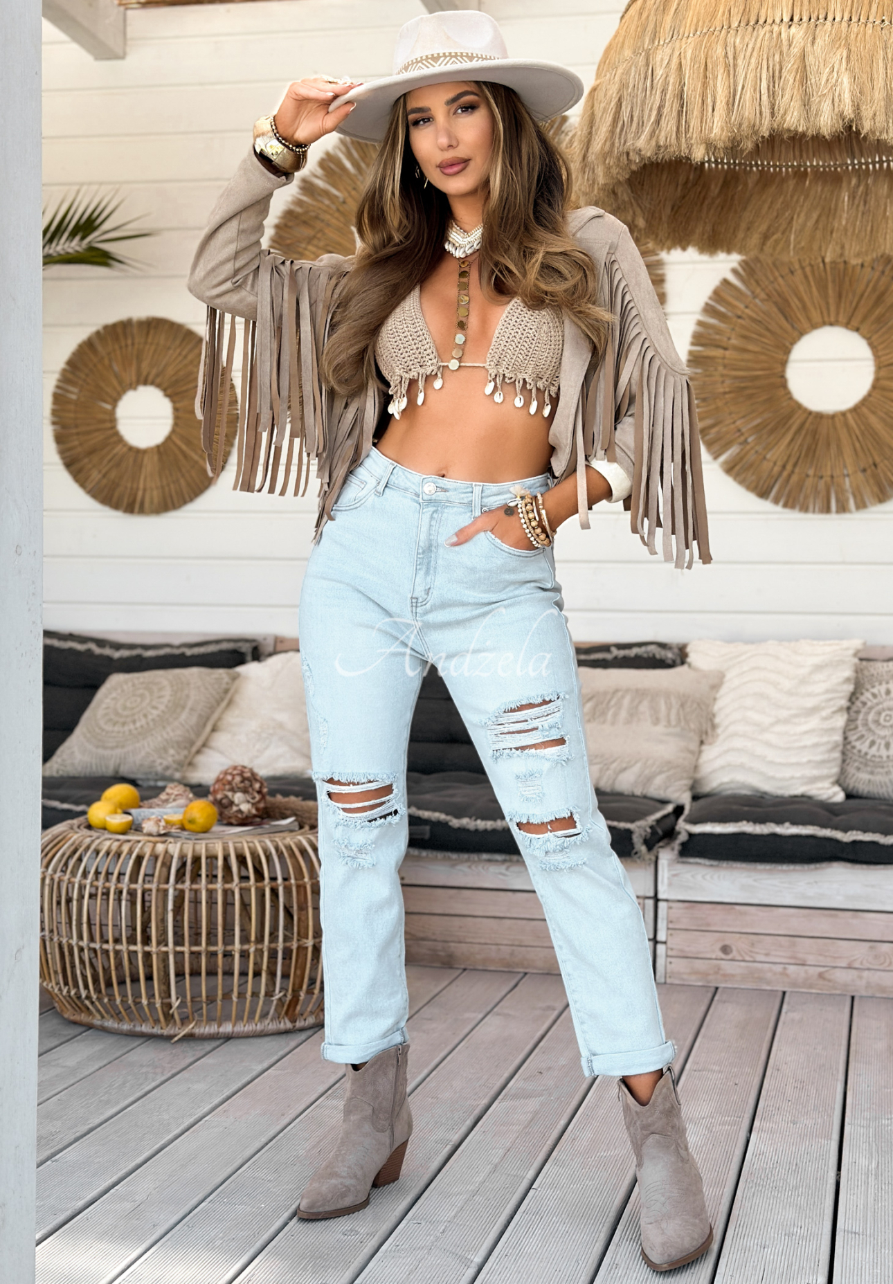 Jeans mit Destroyed-Effekten Miss Ripps Hellblau