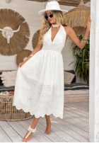 Ażurowa Kleid maxi boho Breathtaking Views Ecru