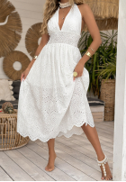 Ażurowa Kleid maxi boho Breathtaking Views Ecru