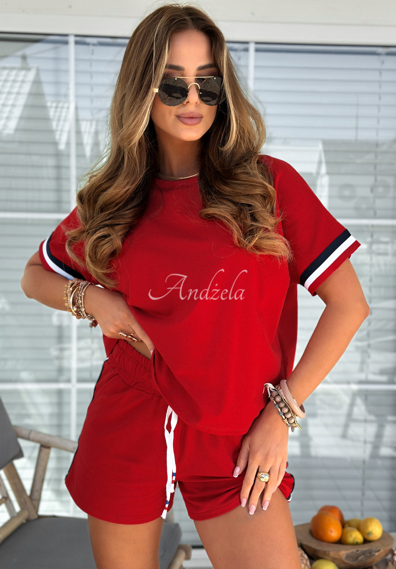 Set T-Shirt und Shorts Sporty Vibes Rot