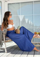 Material Hose wide leg z paskiem Set The Rules Blau