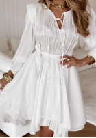 Szyfonowa Kleid z paskiem White Lotus Weiß