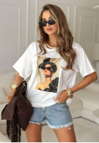 T-Shirt z nadrukiem Madame Fancy Weiß