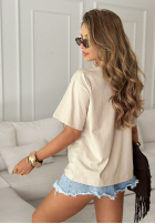 T-Shirt z nadrukiem Madame Fancy Beige