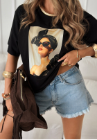 T-Shirt z nadrukiem Madame Fancy Schwarz