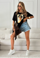 T-Shirt z nadrukiem Madame Fancy Schwarz