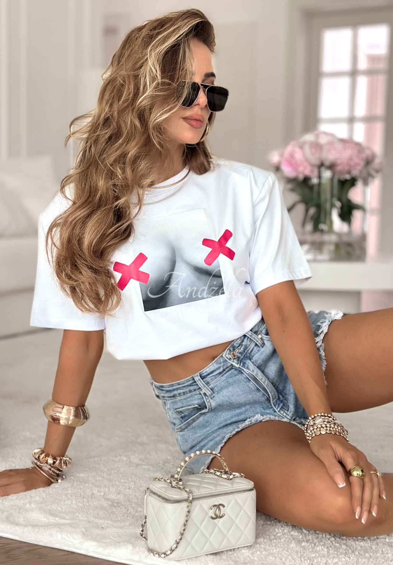 T-Shirt mit Aufdruck MC Do Not Look Weiß