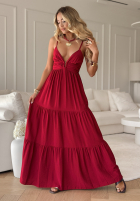 Kleid maxi na ramiączkach Memorable Sunrise Rot
