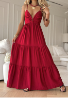 Kleid maxi na ramiączkach Memorable Sunrise Rot