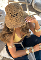 Pleciony Hut bucket hat Paris Milano Camel