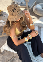 Pleciony Hut bucket hat Paris Milano Camel