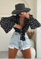 Wiązana Bluse w Punkte La Milla Not For You Schwarz