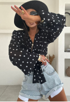 Wiązana Bluse w Punkte La Milla Not For You Schwarz