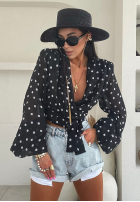 Wiązana Bluse w Punkte La Milla Not For You Schwarz