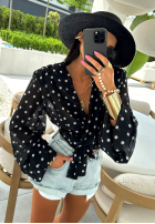 Wiązana Bluse w Punkte La Milla Not For You Schwarz