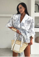Wzorzysty Set Hemd kimono i spodenki La Milla Slow It Down Grau