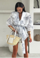 Wzorzysty Set Hemd kimono i spodenki La Milla Slow It Down Grau