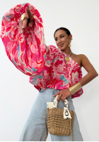 Asymetryczna Bluse Mit Muster La Milla Rio Claro różowo-Blau