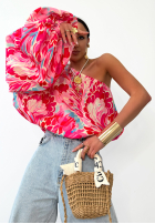 Asymetryczna Bluse Mit Muster La Milla Rio Claro różowo-Blau