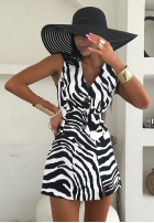 Mini skirt mini z rozcięciem Safari Signals w zebrę