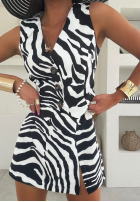 Mini skirt mini z rozcięciem Safari Signals w zebrę