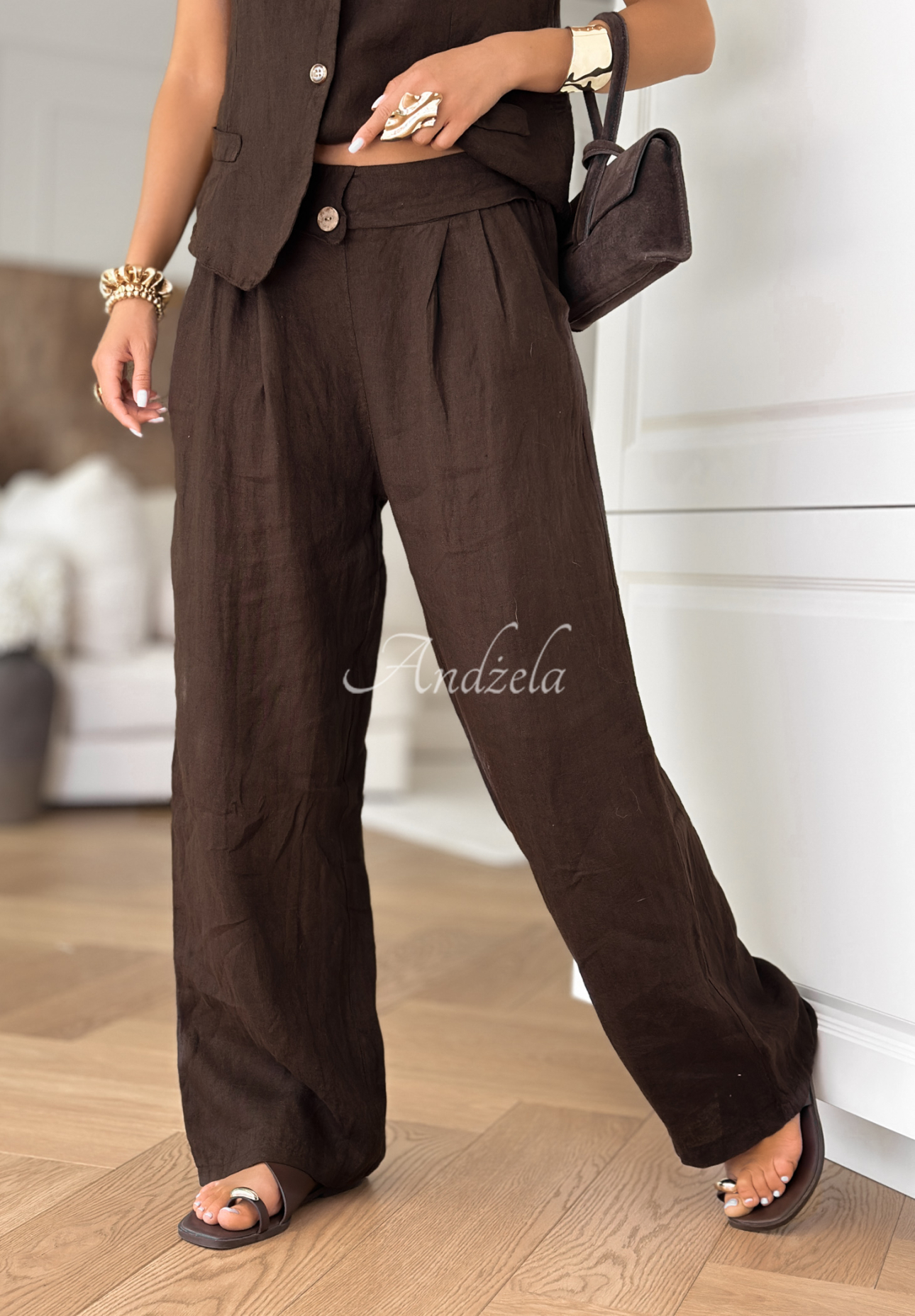 Leinenhose Sun Oasis Schokoladenbraun