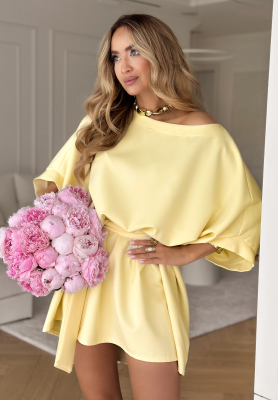 Kleid mit Gürtel Self Healing Bananengelb