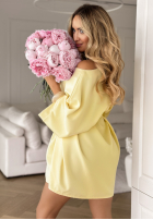 Kleid z paskiem Self Healing Bananengelb