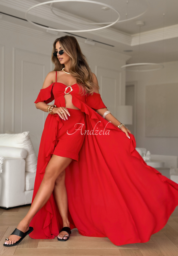 Set Kleid und Shorts Summer Coctails Rot