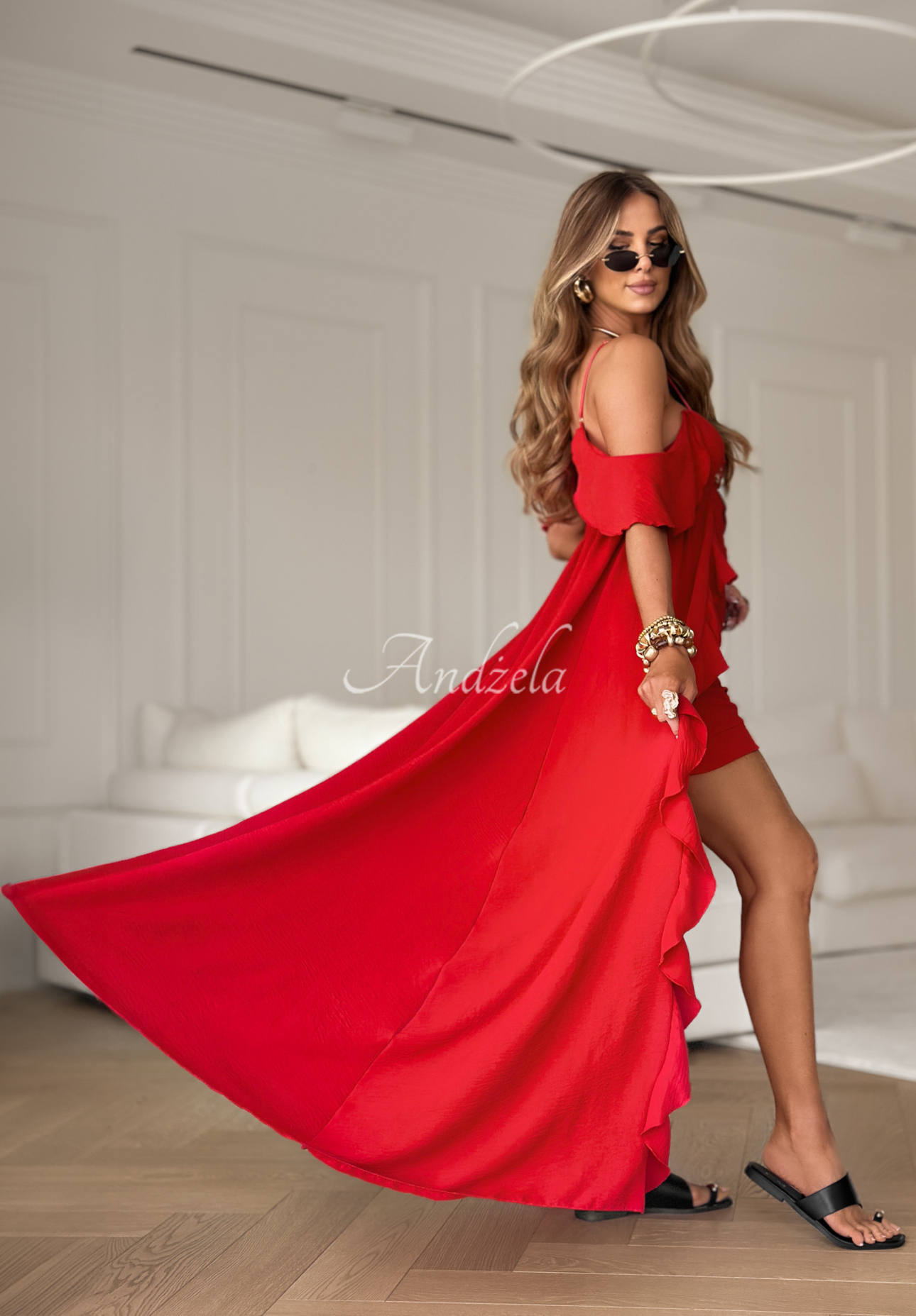 Set Kleid und Shorts Summer Coctails Rot