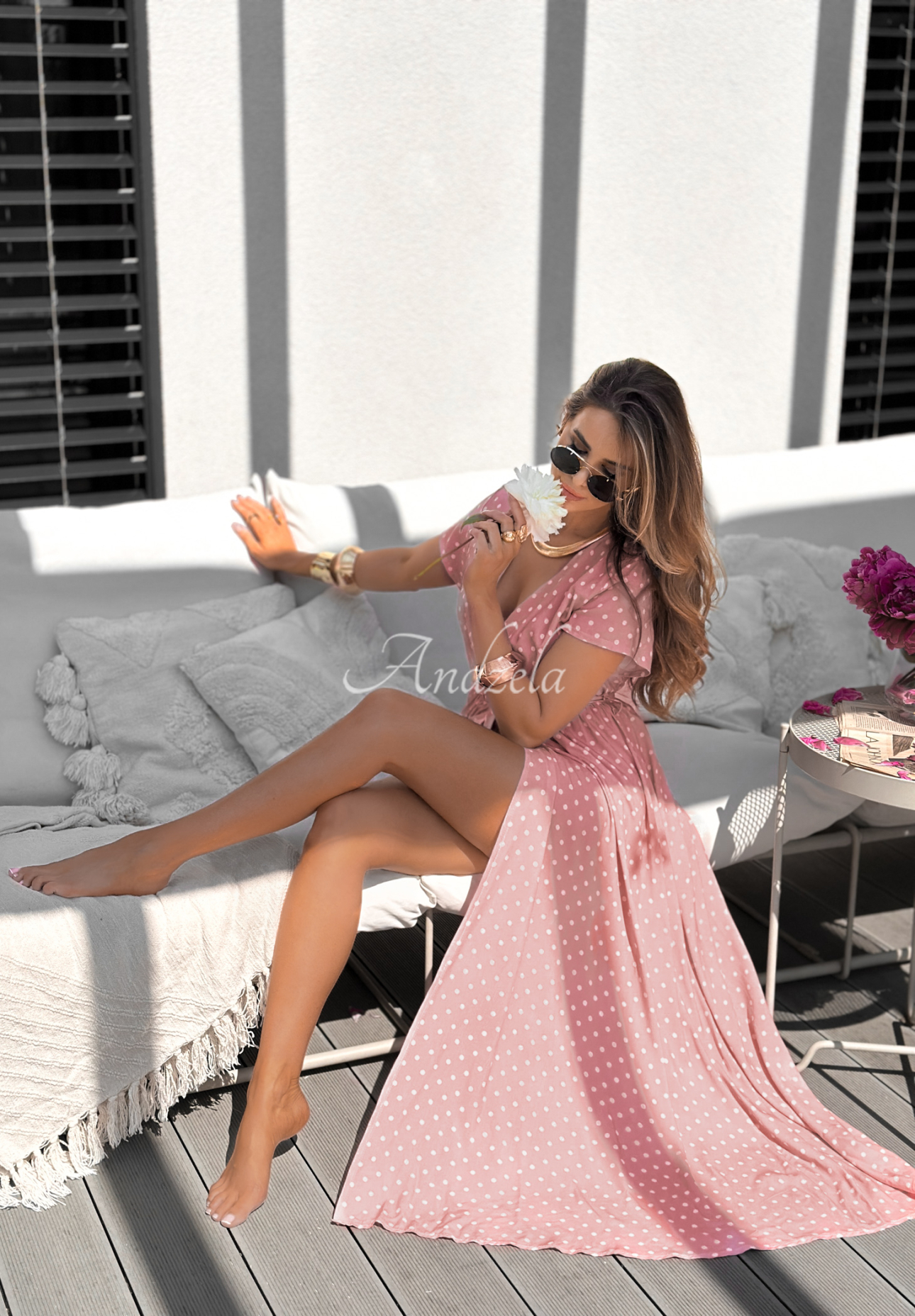 Wendy powder pink pea dress