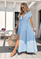 Kleid w Punkte Wendy Himmelblau