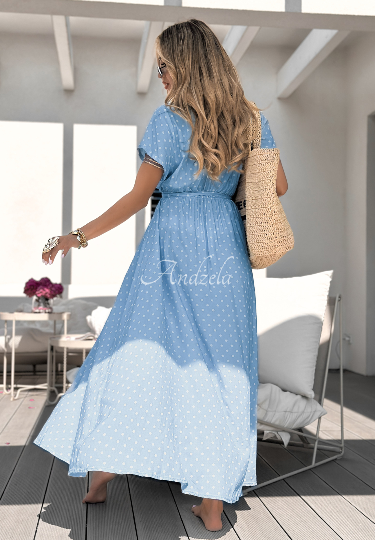 Pünktchenkleid Wendy Himmelblau