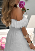 Ażurowa Kleid boho Palm Beaches Weiß