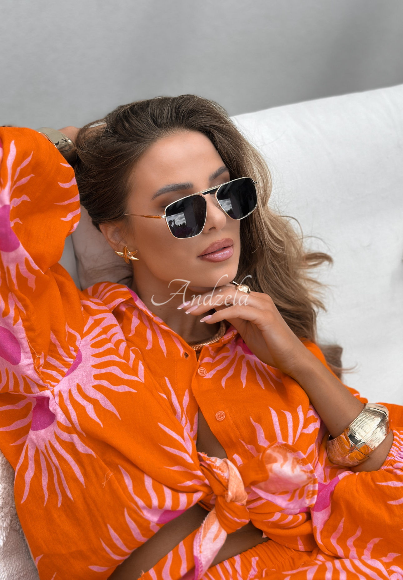 Sonnenbrille Glamorous Glances gold-schwarz