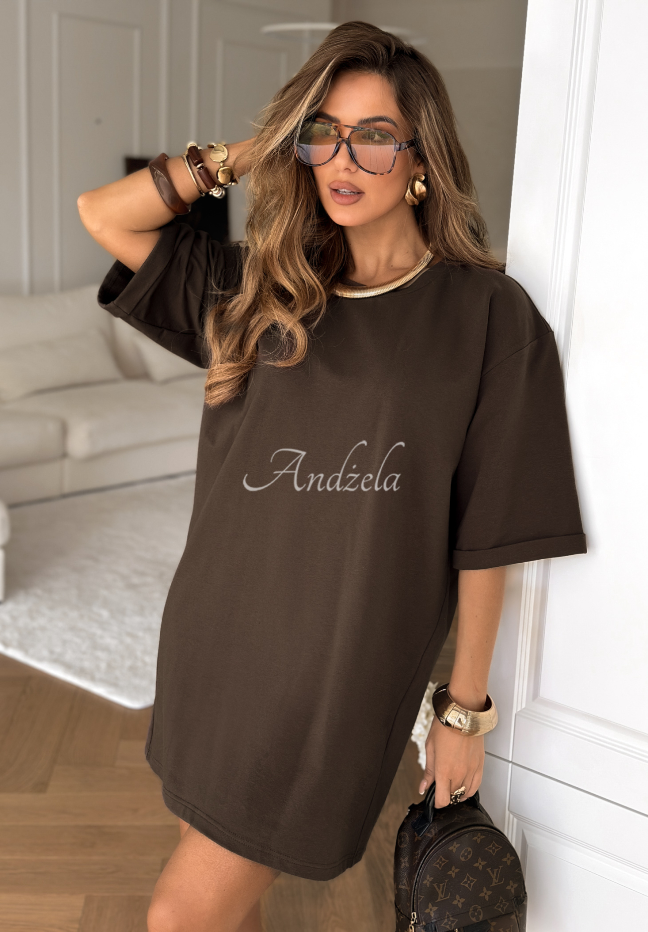 Langes T-Shirt Daily Look Schokoladenbraun