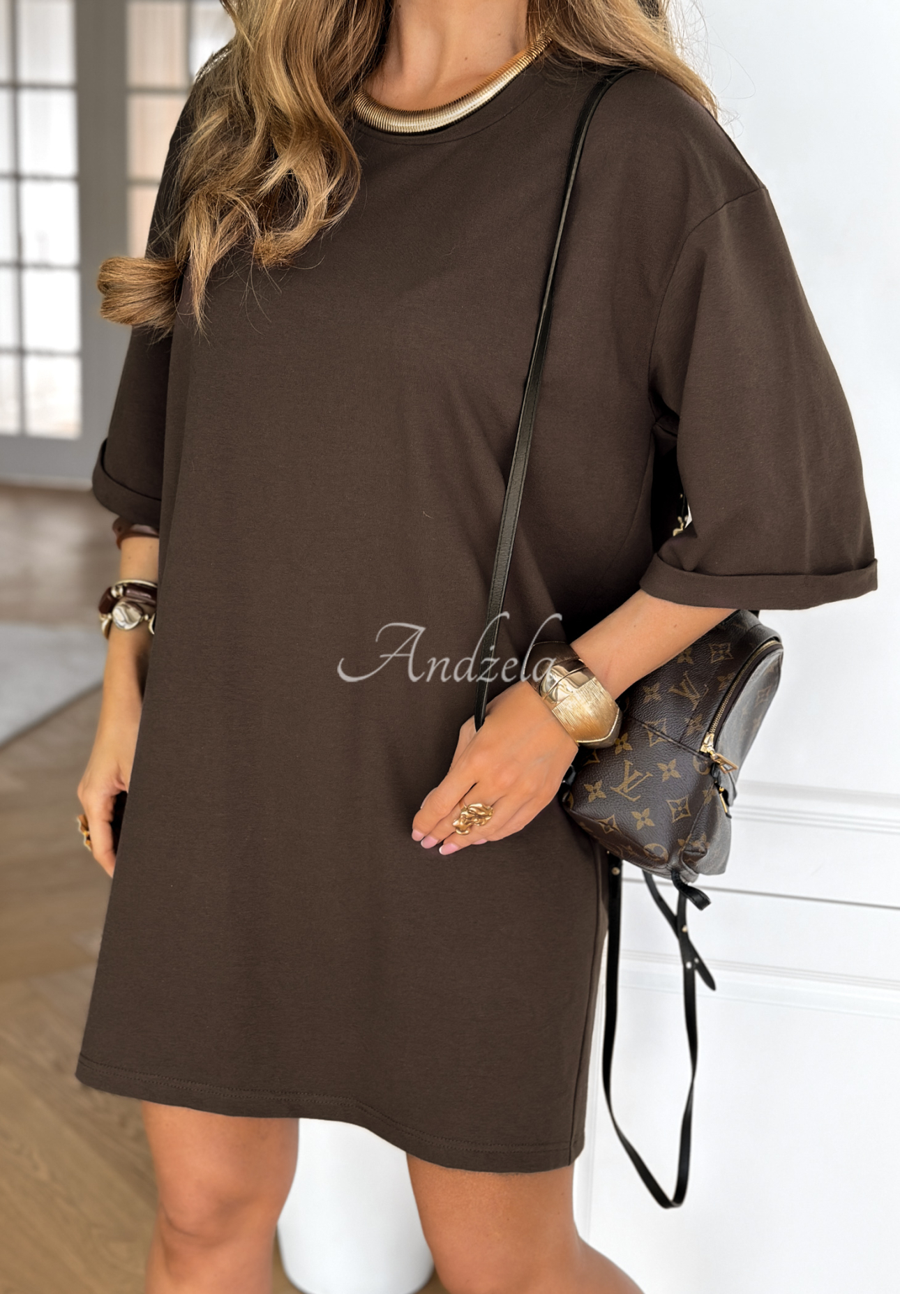Langes T-Shirt Daily Look Schokoladenbraun