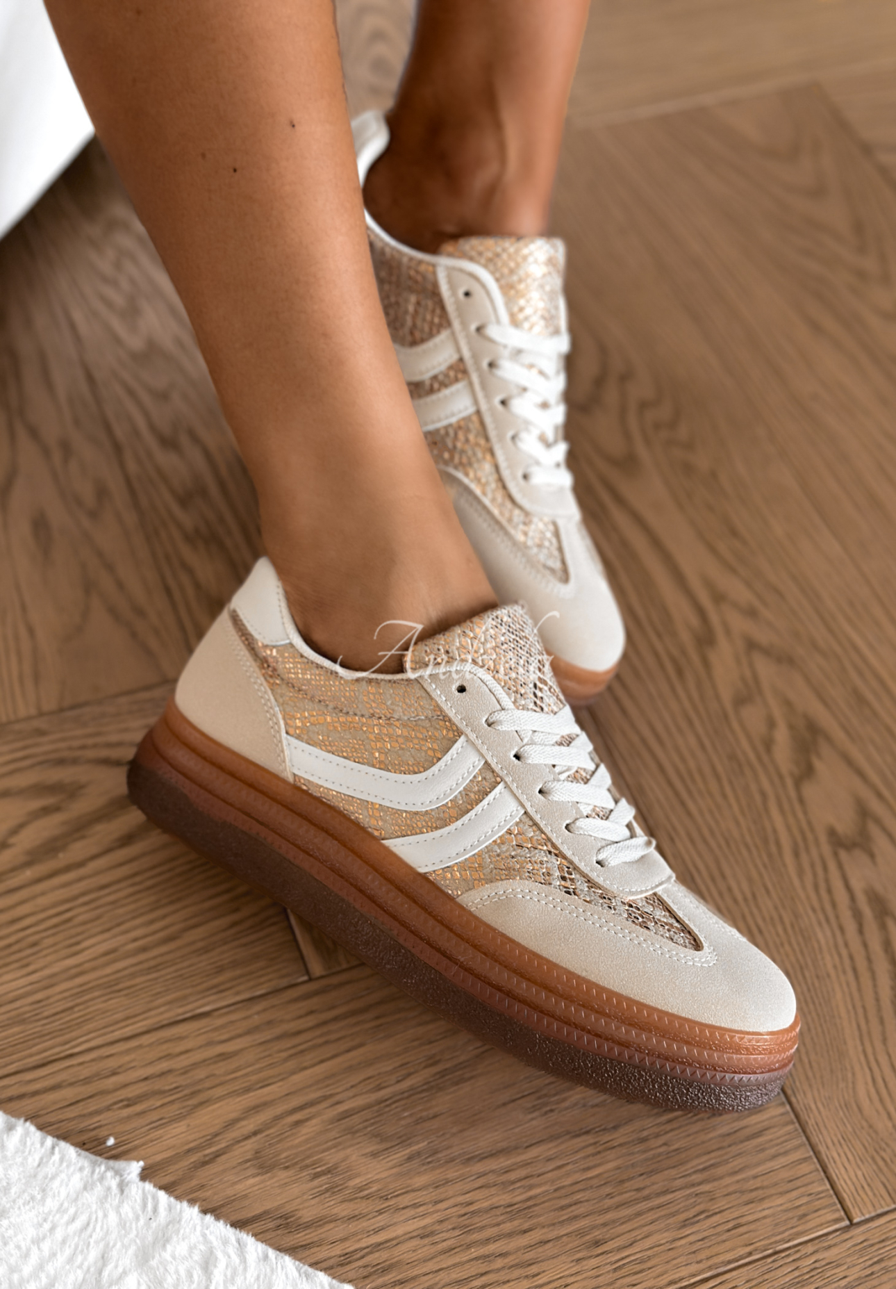Sneakers mit Animal-print Flexi Feet Beige