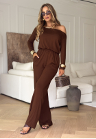 Set Bluse i Hose wide leg New Orlean Schokoladenbraun