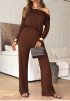 Set Bluse i Hose wide leg New Orlean Schokoladenbraun