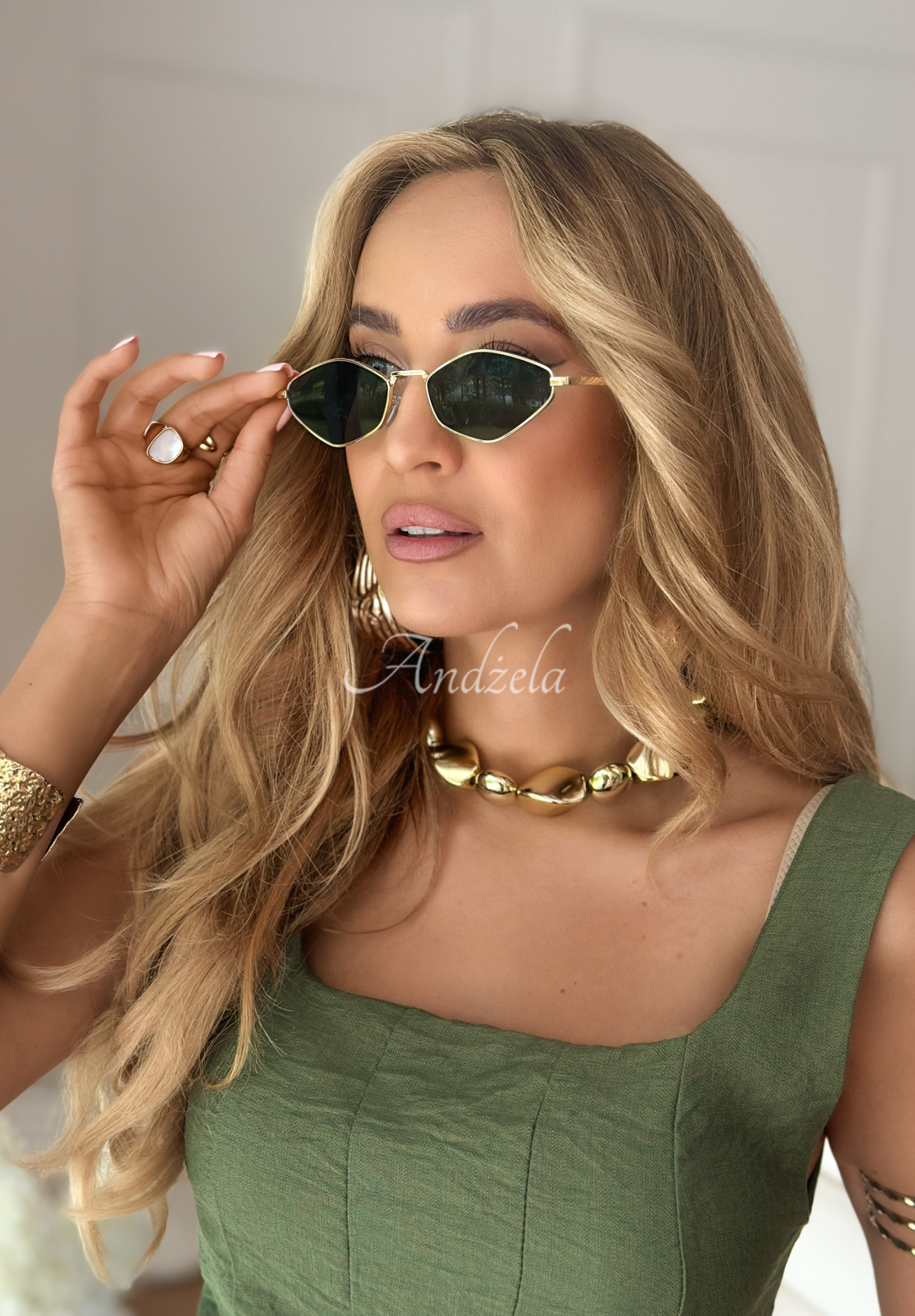 Sonnenbrille Vision Wave Gold-Schwarz